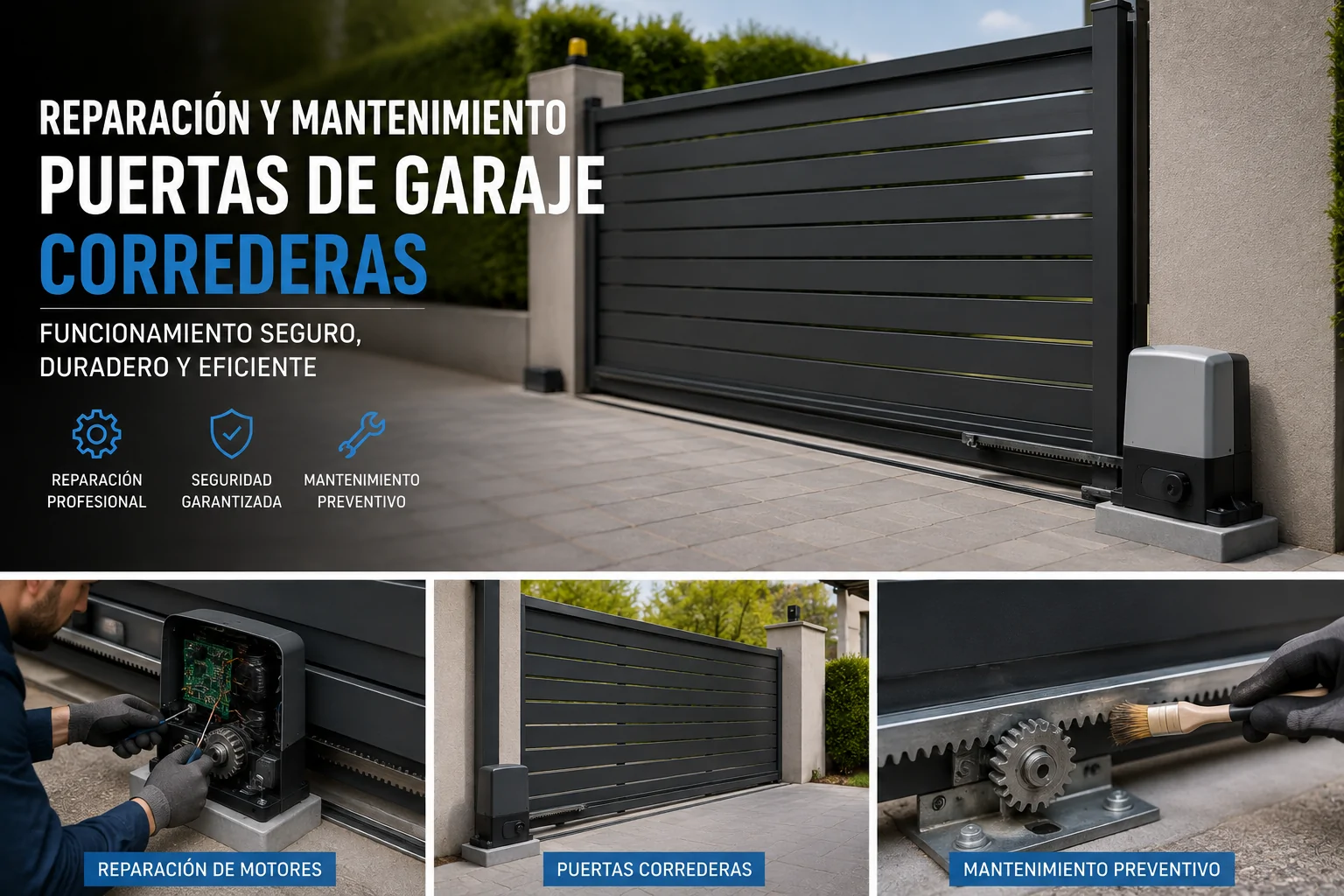 Reparacion Mantenimiento Puertas Garaje Correderas - Reparaci&oacute;n Mantenimiento Puertas Garaje Correderas Barcelona Valencia Madrid Alicante