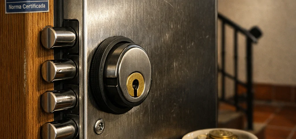 Entrada de apartamento con puerta acorazada, destacando calidad y precio: "Cual es la mejor opcion de puertas acorazadas en terminos de calidad y precio en el mercado espanol". Entrada de apartamento con puerta acorazada, destacando calidad y precio: "Cual es la mejor opcion de puertas acorazadas en terminos de calidad y precio en el mercado espanol".