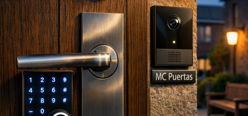 Estudio fotográfico de una puerta de entrada segura y acogedora, ideal para comunidades de vecinos: Cuales son las opciones mas seguras en puertas de entrada para comunidades de vecinos.