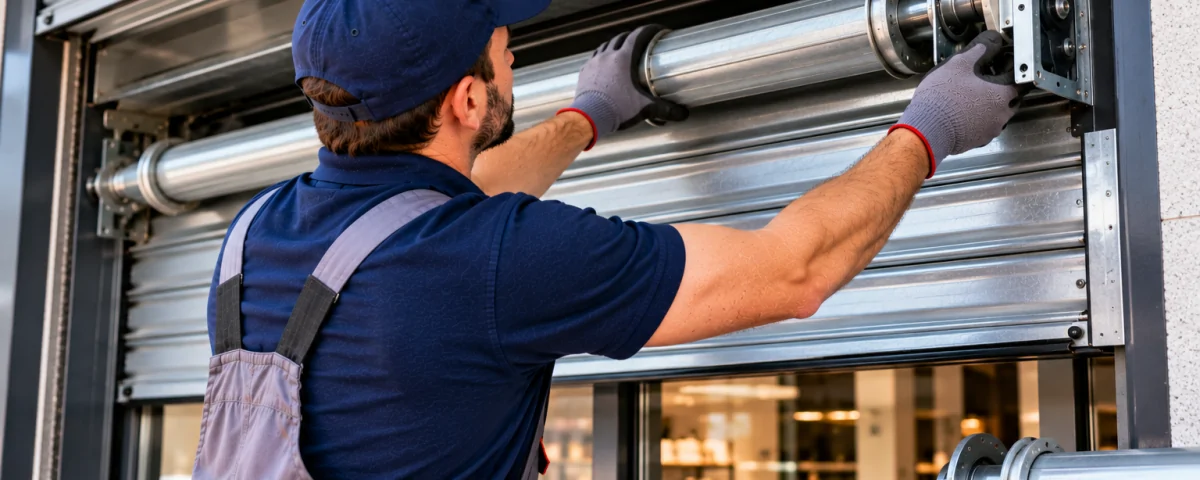 Instalacion profesional de persiana metalica 1200x480 - Instalación y Reparación de Eje para Persianas de Local