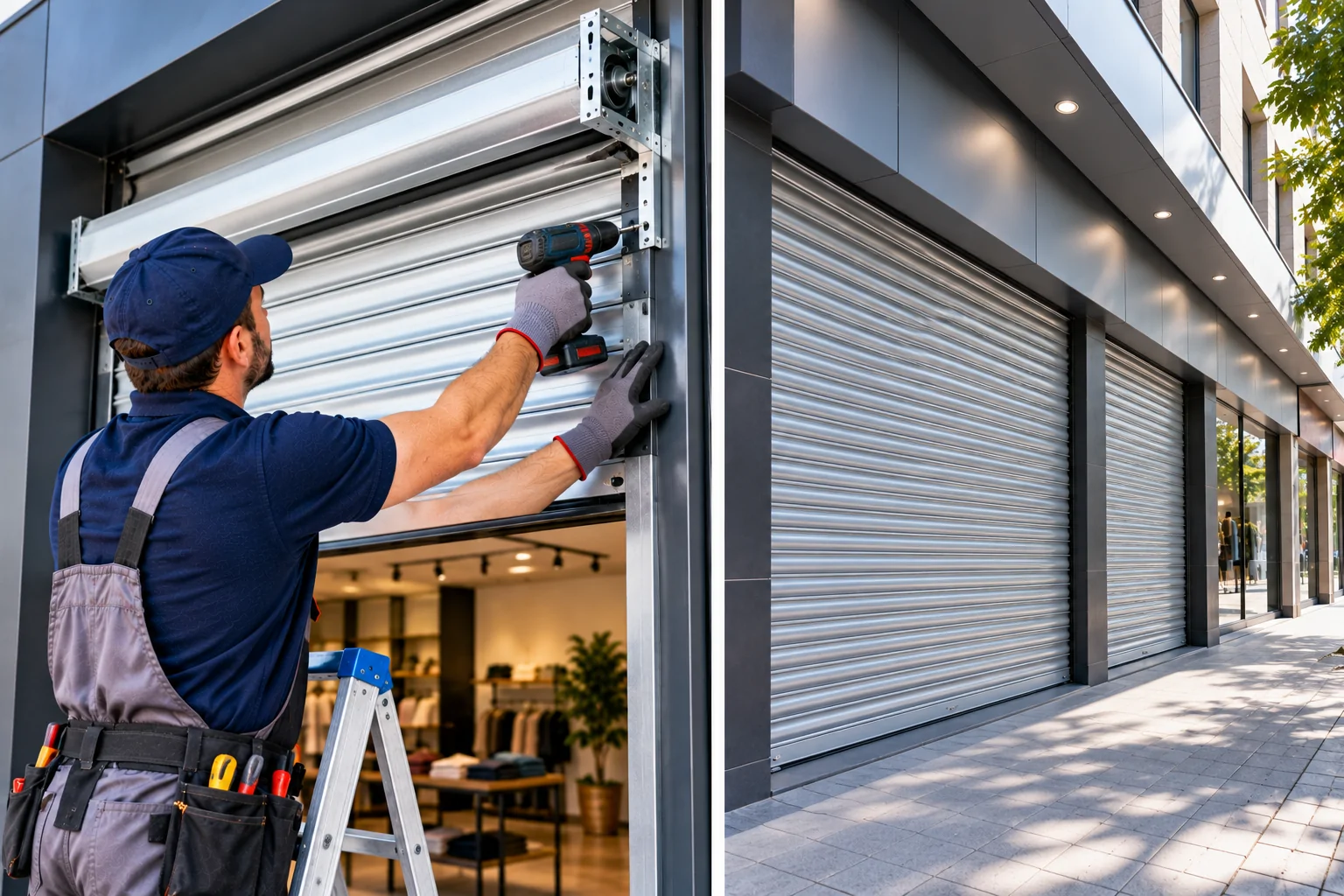 Instalacion y fachada de persianas metalicas - Instalaci&oacute;n de Persianas Met&aacute;licas para Local y Comercio